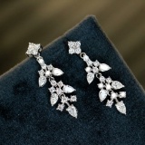 14k Gold 1.3 Ct Natural H Diamond Earrings