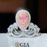 14k Gold 0.80 Ctw Natural Pink Diamond & Diamond Ring