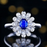 14k Gold 1.08 Ctw Natural Sapphire & Diamond Ring