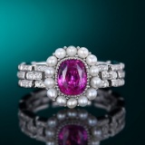 14k Gold 1.28 Ctw Natural Sapphire & Diamond Ring
