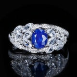 14k Gold 1.10 Ctw Natural Sapphire & Diamond Ring
