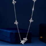 14k Gold 1.34 Ctw Natural H Diamond Necklace