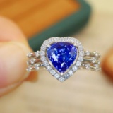 14k Gold 2.00 Ctw Natural Sapphire & Diamond Ring