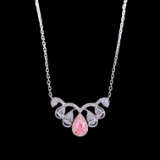14k Gold 0.50 Ctw Natural Pink Diamond & Diamond Necklace