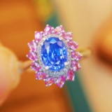 14k Gold 1.39 Ctw Natural Sapphire & Diamond Ring