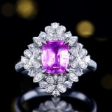 14k Gold 2.68 Ctw Natural Padparadscha Sapphire & Diamond Ring/pendant