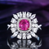 14k Gold 1.63 Ctw Natural Ruby & Diamond Ring