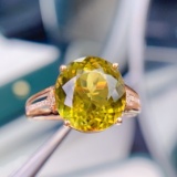 14k Gold 7.05 Ct Natural Tourmaline & Diamond Ring