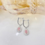 14k Gold 0.62 Ctw Natural Pink Diamond & Diamond Earrings