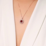 14k Gold 2.06 Ct Vivid Red Natural Ruby & Diamond Jewelry Set