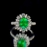 14k Gold 2.00 Ctw Vivid Green Natural Emerald & Diamond Ring/pendant