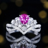 14k Gold 1.15 Ctw Natural Sapphire & Diamond Ring