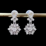 14k Gold 0.5 Ct Natural H Diamond Earrings
