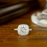 14k Gold 0.90 Ct Natural H Diamond Ring