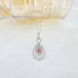 14k Gold 0.49 Ctw Natural Pink Diamond & Diamond Necklace