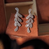 14k Gold 1.3 Ct Natural H Diamond Earrings