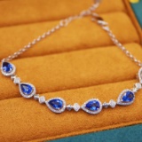 14k Gold 3.77 Ctw Natural Sapphire & Diamond Bracelet
