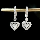 14k Gold 1.27 Ctw Natural F Diamond Earrings