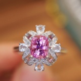14k Gold 1.68 Ctw Natural Spinel & Diamond Ring