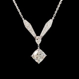 14k Gold 1 Ct Natural H Diamond Necklace