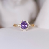 14k Gold 1.75 Ctw Natural Sapphire & Diamond Ring