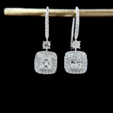 14k Gold 1.23 Ctw Natural F Diamond Earrings