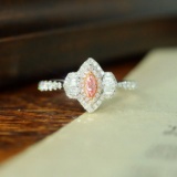 14k Gold 0.47 Ctw Natural Pink Diamond & Diamond Ring