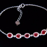14k Gold 1.95 Ctw Natural Ruby & Diamond Bracelet