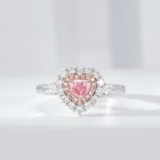 14k Gold 0.83 Ctw Natural Pink Diamond & Diamond Ring