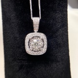 14k Gold 0.84 Ctw Natural H Diamond Necklace