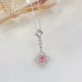 14k Gold 0.44 Ctw Natural Pink Diamond & Diamond Necklace