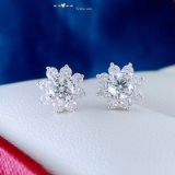 14k Gold 0.86 Ctw Natural H Diamond Earrings