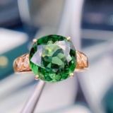 14k Gold 6.17 Ct Natural Tourmaline & Diamond Ring