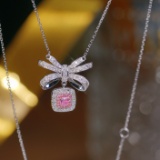 14k Gold 0.58 Ctw Natural Pink Diamond & Diamond Necklace