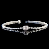 14k Gold 1.4 Ctw Natural F Diamond Bracelet