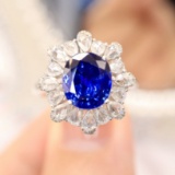 14k Gold 2.75 Ctw Natural Sapphire & Diamond Ring/pendant