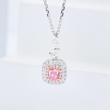 14k Gold 0.56 Ctw Natural Pink Diamond & Diamond Necklace