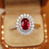 14k Gold 1.55 Ctw Natural Ruby & Diamond Ring/pendant