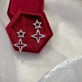 14k Gold 0.68 Ct Natural H Diamond Earrings