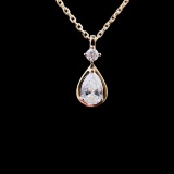 14k Gold 0.34 Ctw Natural H Diamond Necklace
