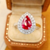 14k Gold 2.06 Ctw Natural Ruby & Diamond Ring/pendant