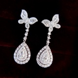 14k Gold 1.95 Ctw Natural F Diamond Earrings