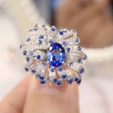 14k Gold 1.90 Ctw Natural Sapphire & Diamond Ring