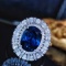 14k Gold 3.5 Ctw Natural Sapphire & Diamond Ring/pendant