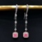 14k Gold 1.83 Ctw Natural Pink Diamond & Diamond Earrings