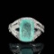 14k Gold 3.51 Ctw Natural Paraiba Tourmaline & Diamond Ring