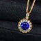 14k Gold 1.6 Ct Natural Tanzanite & Diamond Pendant