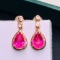 14k Gold 1.35 Ct Natural Tourmaline & Diamond Earrings