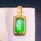 14k Gold 4.29 Ct Natural Tourmaline & Diamond Pendant