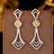 14k Gold 1.16 Ctw Natural Yellow Diamond & Diamond Earrings